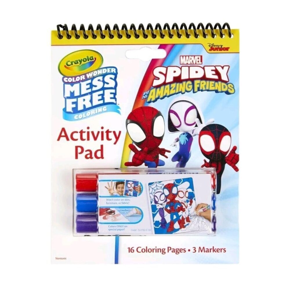 Crayola Color Wonder Mess Free Coloring Activity Pad Marker Travel Spidey Friend